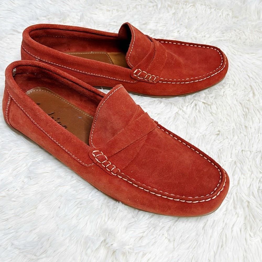 Sandrino Luth Suede Leather Loafers Burnt Orange Size 10.5